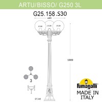 Садово-парковый фонарь FUMAGALLI ARTU BISSO/G250 3L G25.158.S30.VZF1R
