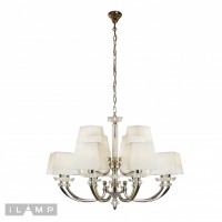 Подвесная люстра iLamp Blues P9404-8+4 Никель+белый Подвесная люстра iLamp Blues P9404-8+4 Никель+белый