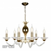 Подвесная люстра iLamp Flo YT2049-6 Золото+прозрачная Подвесная люстра iLamp Flo YT2049-6 Золото+прозрачная