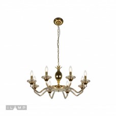 Подвесная люстра iLamp Flo YT2049-8 Золото+Коньяк