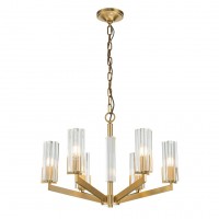 Подвесная люстра Belfast Malone 6035-6 BR CL Латунь / Стекло Подвесная люстра Belfast Malone 6035-6 BR CL Латунь / Стекло