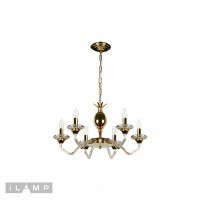Подвесная люстра iLamp Flo YT2049-6 Золото+Коньяк Подвесная люстра iLamp Flo YT2049-6 Золото+Коньяк