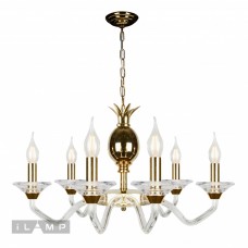 Подвесная люстра iLamp Flo YT2049-8 Золото+прозрачная