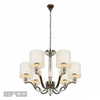 Подвесная люстра iLamp Miami P2337-6 Никель+беж Подвесная люстра iLamp Miami P2337-6 Никель+беж
