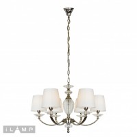 Подвесная люстра iLamp Hilarious P9397-6 Никель+белый Подвесная люстра iLamp Hilarious P9397-6 Никель+белый