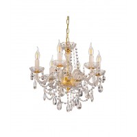 Хрустальная подвесная люстра Lumina Deco Eliza LDP 7026-6 SL+GD Хрустальная подвесная люстра Lumina Deco Eliza LDP 7026-6 SL+GD