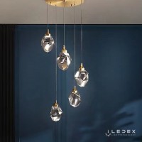 Подвесной светильник iLedex OXYGEN 9701P/5R BRASS&CLEAR Подвесной светильник iLedex OXYGEN 9701P/5R BRASS&CLEAR