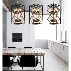 Подвесная люстра Lumina Deco Quadrato LDP 1223-8 BK+MD Подвесная люстра Lumina Deco Quadrato LDP 1223-8 BK+MD