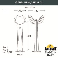 Садовый светильник-столбик наклонный FUMAGALLI GABRI REMI/LUCIA 2L 1R3.613.X20.WYE27 Садовый светильник-столбик наклонный FUMAGALLI GABRI REMI/LUCIA 2L 1R3.613.X20.WYE27