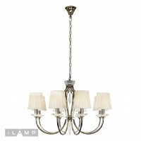 Подвесная люстра iLamp Charm P2508-8 Никель+беж Подвесная люстра iLamp Charm P2508-8 Никель+беж