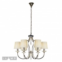 Подвесная люстра iLamp Charm P2508-6 Никель+беж Подвесная люстра iLamp Charm P2508-6 Никель+беж