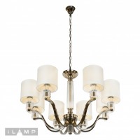 Подвесная люстра iLamp Miami P2337-8 Никель+беж Подвесная люстра iLamp Miami P2337-8 Никель+беж