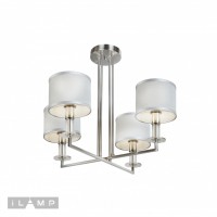 Потолочная люстра iLamp Domino 61240/4 Никель+серый Потолочная люстра iLamp Domino 61240/4 Никель+серый