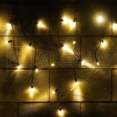 Бахрома (Айсикл) ALEDUS, 220 В, 3x0.5 м, черный провод, резина, теплый белый, без мерцания