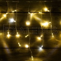 Бахрома (Айсикл) ALEDUS, 220 В, 3x0.5 м, прозрачный провод, теплый белый, с мерцанием