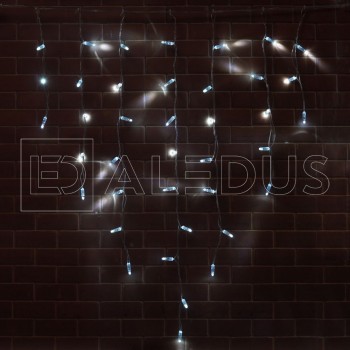 Бахрома (Айсикл) ALEDUS, 220 В, 3x0.9 м, прозрачный провод, белый, без мерцания