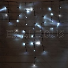 Бахрома (Айсикл) ALEDUS, 220 В, 3x0.9 м, черный провод, каучук (резина), белый, с мерцанием