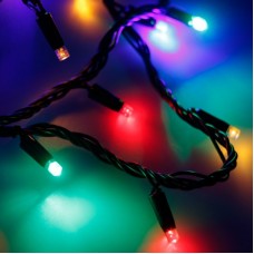 Гирлянда (Нить) ALEDUS, 220 В, 10 м, черный провод, резина, RGB, с мерцанием