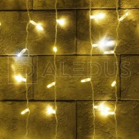 Занавес ALEDUS, 220 В, 2x1 м, прозрачный провод, ПВХ, теплый белый, с мерцанием Занавес ALEDUS, 220 В, 2x1 м, прозрачный провод, ПВХ, теплый белый, с мерцанием