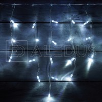 Бахрома (Айсикл) ALEDUS, 220 В, 3x0.5 м, прозрачный провод, белый, без мерцания