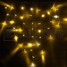 Бахрома (Айсикл) ALEDUS, 220 В, 3x0.9 м, белый провод, каучук (резина), теплый белый, с мерцанием