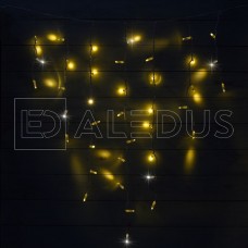 Бахрома (Айсикл) ALEDUS, 220 В, 3x0.9 м, белый провод, теплый белый, с мерцанием